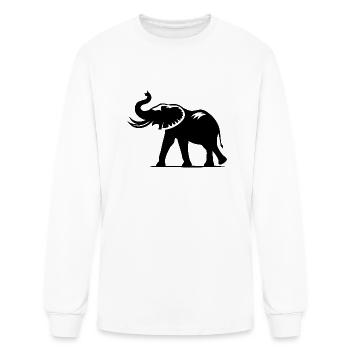 Elephant Portrait - Safari Trunked Animal - Men's Long Sleeve T-Shirt - white - Front