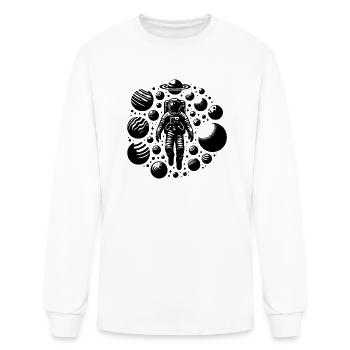 L’astronaute en apesanteur dérive dans l’univers - T-shirt à manches longues Homme - blanc - Devant