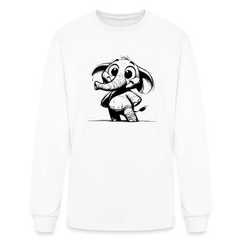 Elephant Baby With Huge Trunk And Eyes - Men's Long Sleeve T-Shirt - white - Front