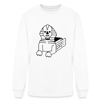 Sitting Sphinx woman cat in black - Men's Long Sleeve T-Shirt - white - Front