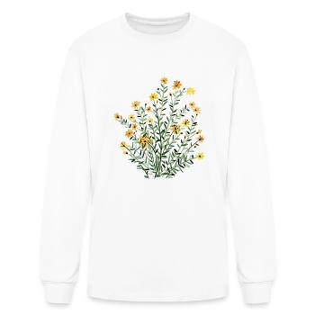 Fleurs jaunes Soleil - T-shirt à manches longues Homme - blanc - Devant