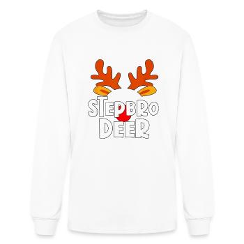 Step Brother Deer Matching Family Tribe Christmas - Men's Long Sleeve T-Shirt - white - Front
