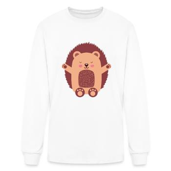 Cute Hedgehog Hug - Men's Long Sleeve T-Shirt - white - Front