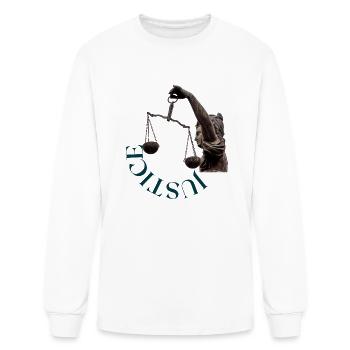 justice - Men's Long Sleeve T-Shirt - white - Front
