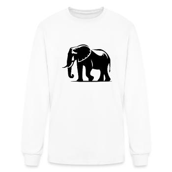 Elephant Portrait - Safari Trunked Animal - Men's Long Sleeve T-Shirt - white - Front