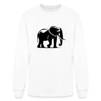 Elephant Portrait - Safari Trunked Animal - Men's Long Sleeve T-Shirt - white - Front