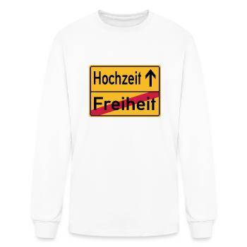 Wedding Freedom Farewell Celebration Sign - Men's Long Sleeve T-Shirt - white - Front