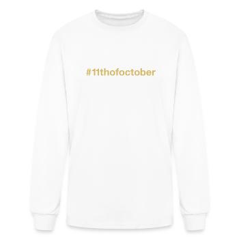 born on 11th October Birthday birth date - Men's Long Sleeve T-Shirt - white - Front