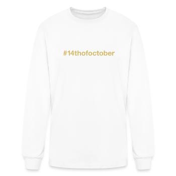 born on 14th October Birthday birth date - Men's Long Sleeve T-Shirt - white - Front