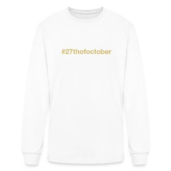 born on 27th October Birthday birth date - Men's Long Sleeve T-Shirt - white - Front