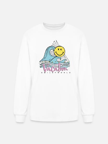 SmileyWorld Always On Vacation - Men's Long Sleeve T-Shirt - white