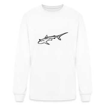 Requin élégant dans le courant de dérive - T-shirt à manches longues Homme - blanc - Devant