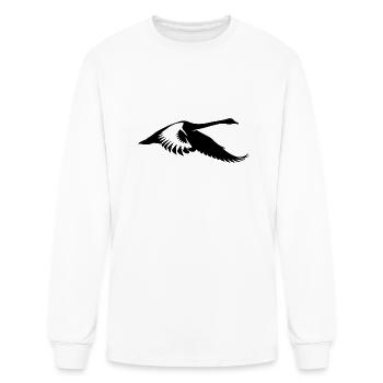 Elégant cygne oiseau d’eau volant - T-shirt à manches longues Homme - blanc - Devant