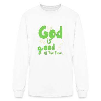 Godly Girl Gear's God Is Good - Men's Long Sleeve T-Shirt - white - Front