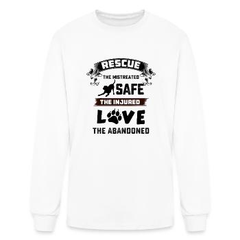 Rescue the mistreated safe the injured love aban - Men's Long Sleeve T-Shirt - white - Front