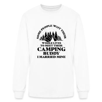 Married Mine Camping Buddy Camping Couple - Men's Long Sleeve T-Shirt - white - Front