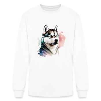 Confident Husky - Men's Long Sleeve T-Shirt - white - Front