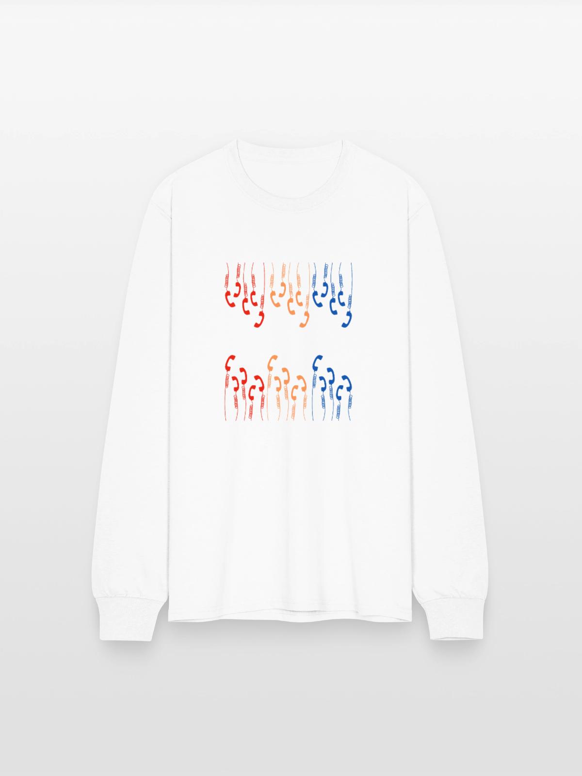 old phone - Men's Long Sleeve T-Shirt - white - Front