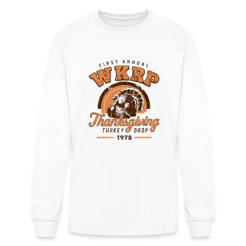 First Annual WKRP Thanksgiving Turkey Drop t-shirt - Men's Long Sleeve T-Shirt - white - Front