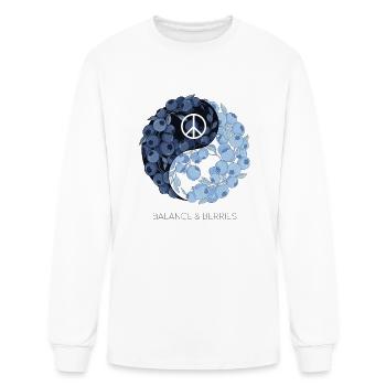 Balance & Berries – Yin Yang Blueberry Peace Desig - Men's Long Sleeve T-Shirt - white - Front