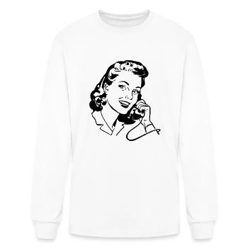 Lady Speaking on Phone - Men's Long Sleeve T-Shirt - white - Front
