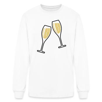2 Glasses Of Sparkling Wine (Oval / Closed / 2C) - Men's Long Sleeve T-Shirt - white - Front