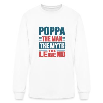 Poppa The Man The Myth - Men's Long Sleeve T-Shirt - white - Front