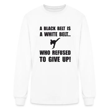 a black belt is - Men's Long Sleeve T-Shirt - white - Front