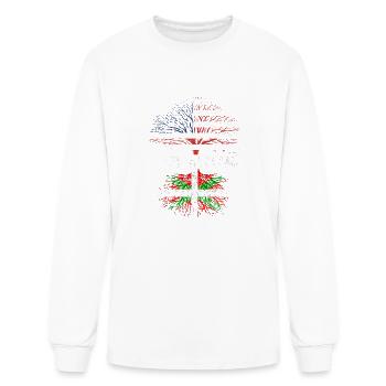 American Raised With Basque Roots Basques - Men's Long Sleeve T-Shirt - white - Front