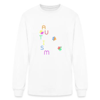 Awareness Acronym For Autism Unique Colorful Puzzl - Men's Long Sleeve T-Shirt - white - Front