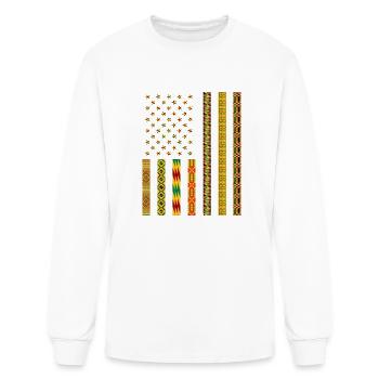 African Kente Fabric Usa Dashiki Men Women Kids - Men's Long Sleeve T-Shirt - white - Front