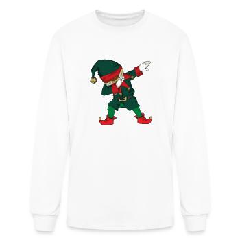 Dabbing Elf With Belt Christmas - Men's Long Sleeve T-Shirt - white - Front
