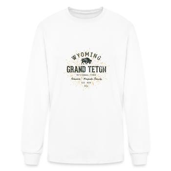 Vintage Grand Teton National Park - Men's Long Sleeve T-Shirt - white - Front