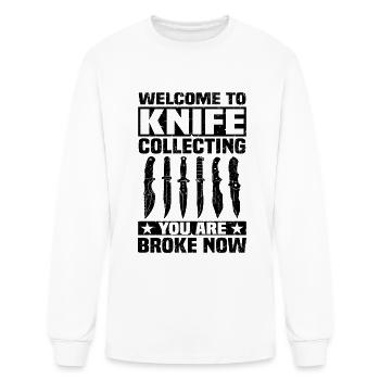 knife collector - Men's Long Sleeve T-Shirt - white - Front