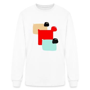 Anime Cute Sheep & Doggie By Abby Anime(c) - Men's Long Sleeve T-Shirt - white - Front