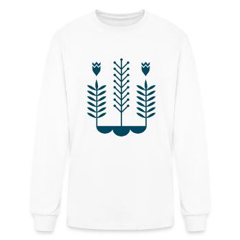 Scandinavian Style Design In Blue Color - Men's Long Sleeve T-Shirt - white - Front