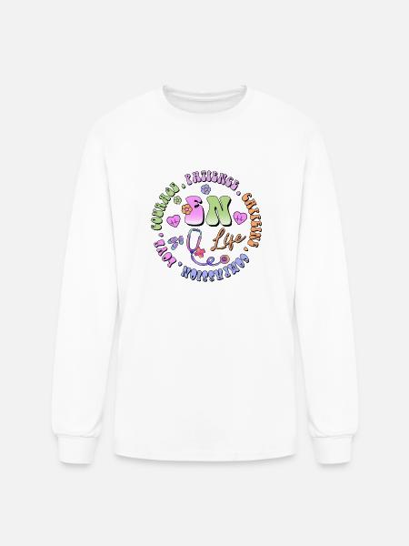 Emergency Nurse circle - Men's Long Sleeve T-Shirt - white