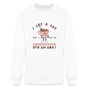 I CRY A LOT BUT I AM SO PRODUCTIVE ITS AN ART - Men's Long Sleeve T-Shirt - white - Front