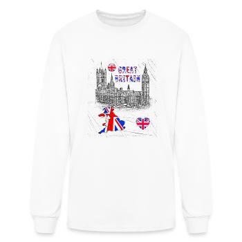 OUR HOME - BRITAIN design collection - Men's Long Sleeve T-Shirt - white - Front