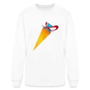 Colorful school cone with a red bow - Men's Long Sleeve T-Shirt - white - Front