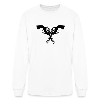 gun pistol revolver weapon crusader 1 - Men's Long Sleeve T-Shirt - white - Front