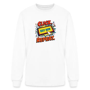 Click. Buy. Repeat. — Cyber Monday Pop Art  - Men's Long Sleeve T-Shirt - white - Front