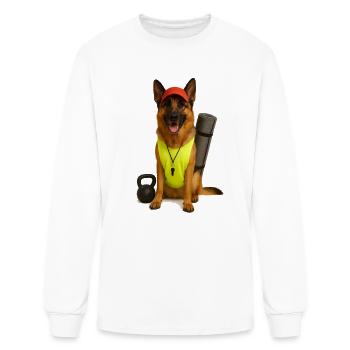 Neon Vest Workout Pup - Men's Long Sleeve T-Shirt - white - Front