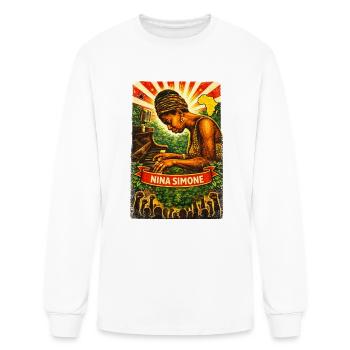 Nina Simone Vintage Propaganda black history month - Men's Long Sleeve T-Shirt - white - Front