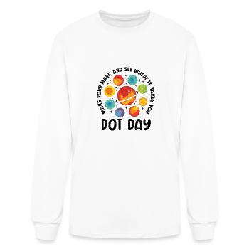 Colorful Planet Ring Dot Day - Men's Long Sleeve T-Shirt - white - Front