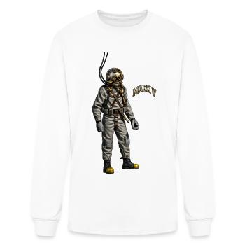 Vintage Diver Wearing a Mark V Diving Helmet URM - Men's Long Sleeve T-Shirt - white - Front