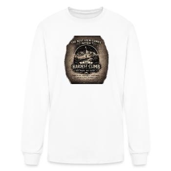 Hardest Climb Summit Motivation - Men's Long Sleeve T-Shirt - white - Front