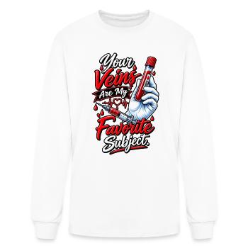 Phlebotomist Medical Humor Tee - Men's Long Sleeve T-Shirt - white - Front