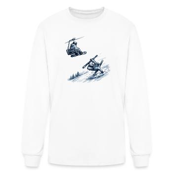 Snowbound Duo: Lift and Slope - Men's Long Sleeve T-Shirt - white - Front