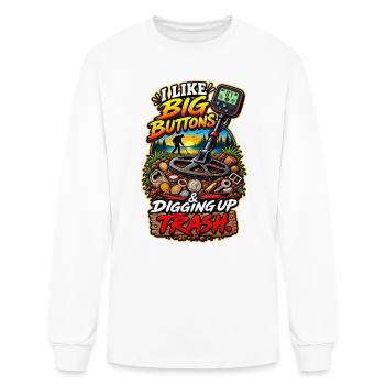 Metal Detecting Shirt | Funny Treasure Hunt Tee - Men's Long Sleeve T-Shirt - white - Front